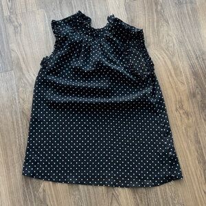 Who What Wear polkadot, black sleeveless blouse